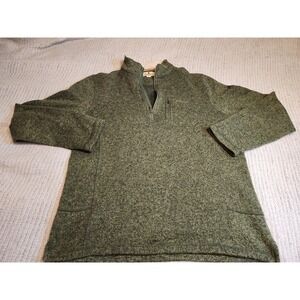 Woolrich Mens XL Quarter Zip Pullover Sweater Green Heather HMQ0023S Fleece Line